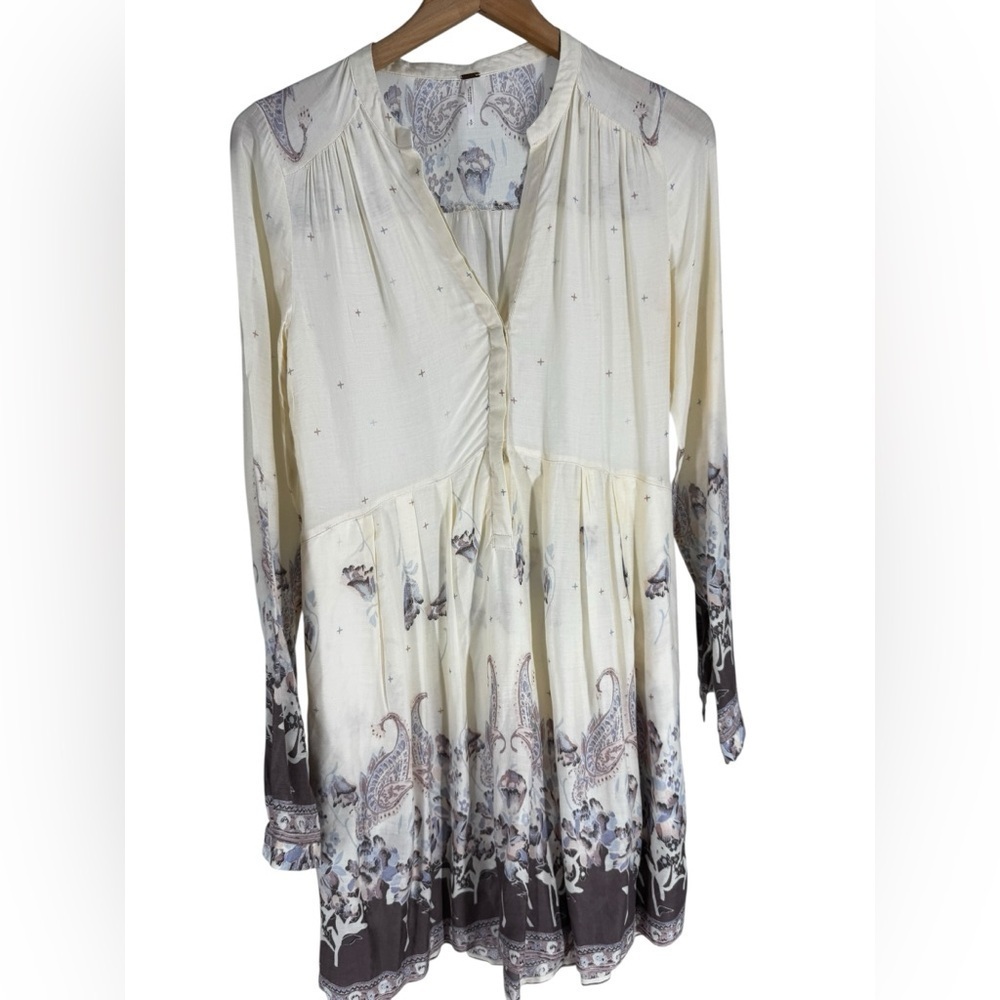 Free People Cream Long Sleeve Sundress Small - Picture 2 of 5